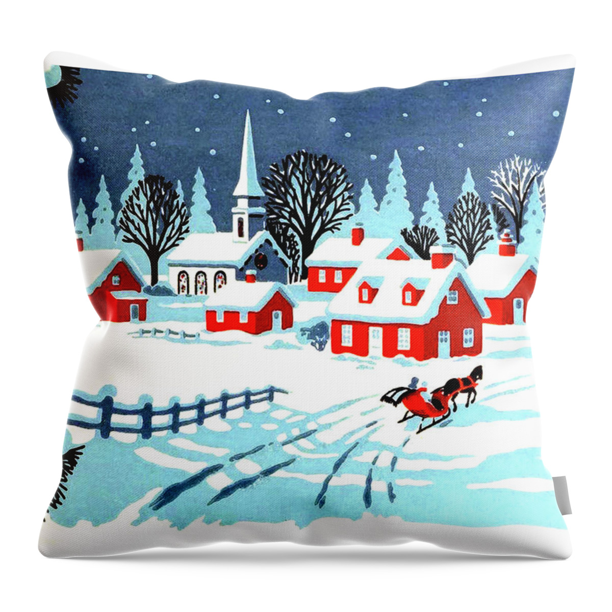 Snow Throw Pillow featuring the digital art Riding carriage through the snow by Long Shot