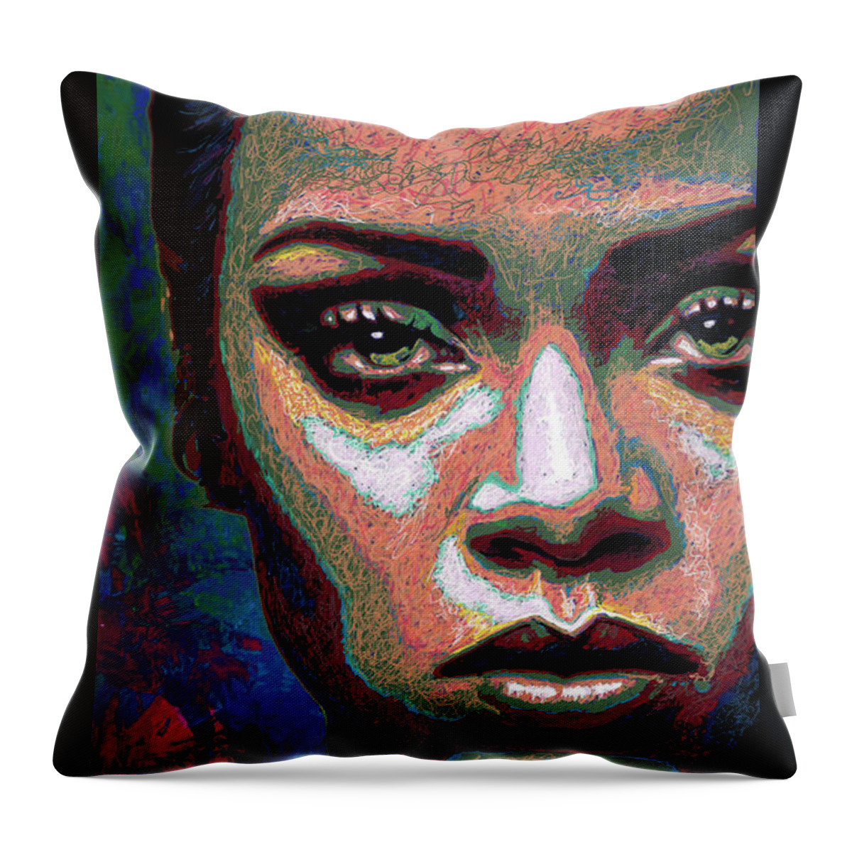 Robyn Rihanna Fenty Throw Pillow featuring the painting Rihanna by Maria Arango