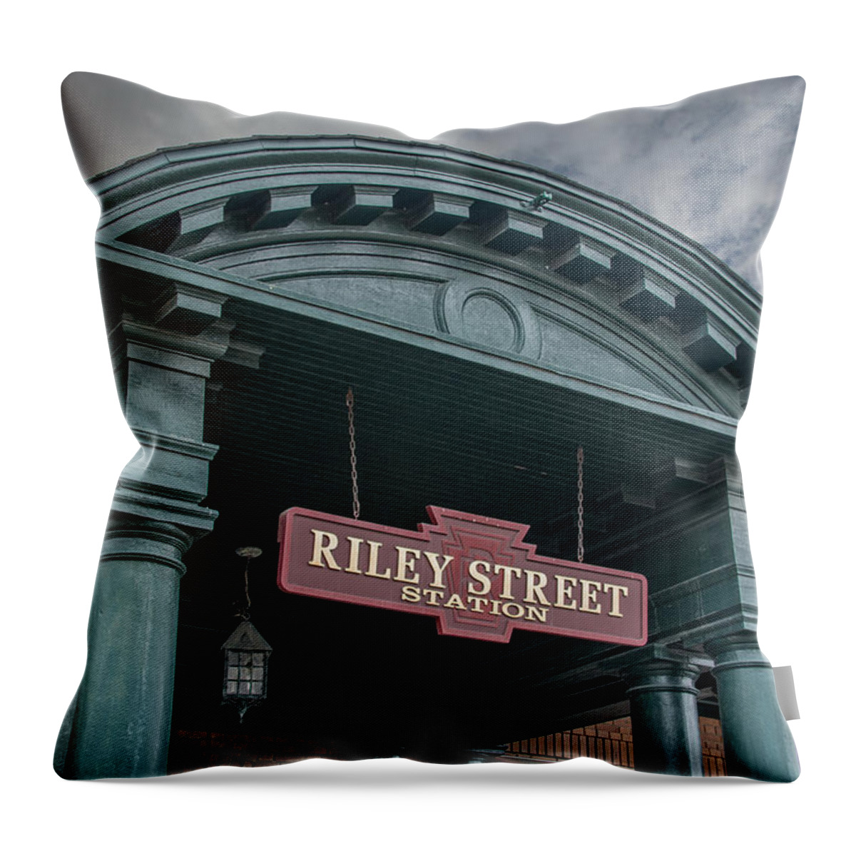 East Aurora Ny Throw Pillow featuring the photograph Riley Street Station by Guy Whiteley