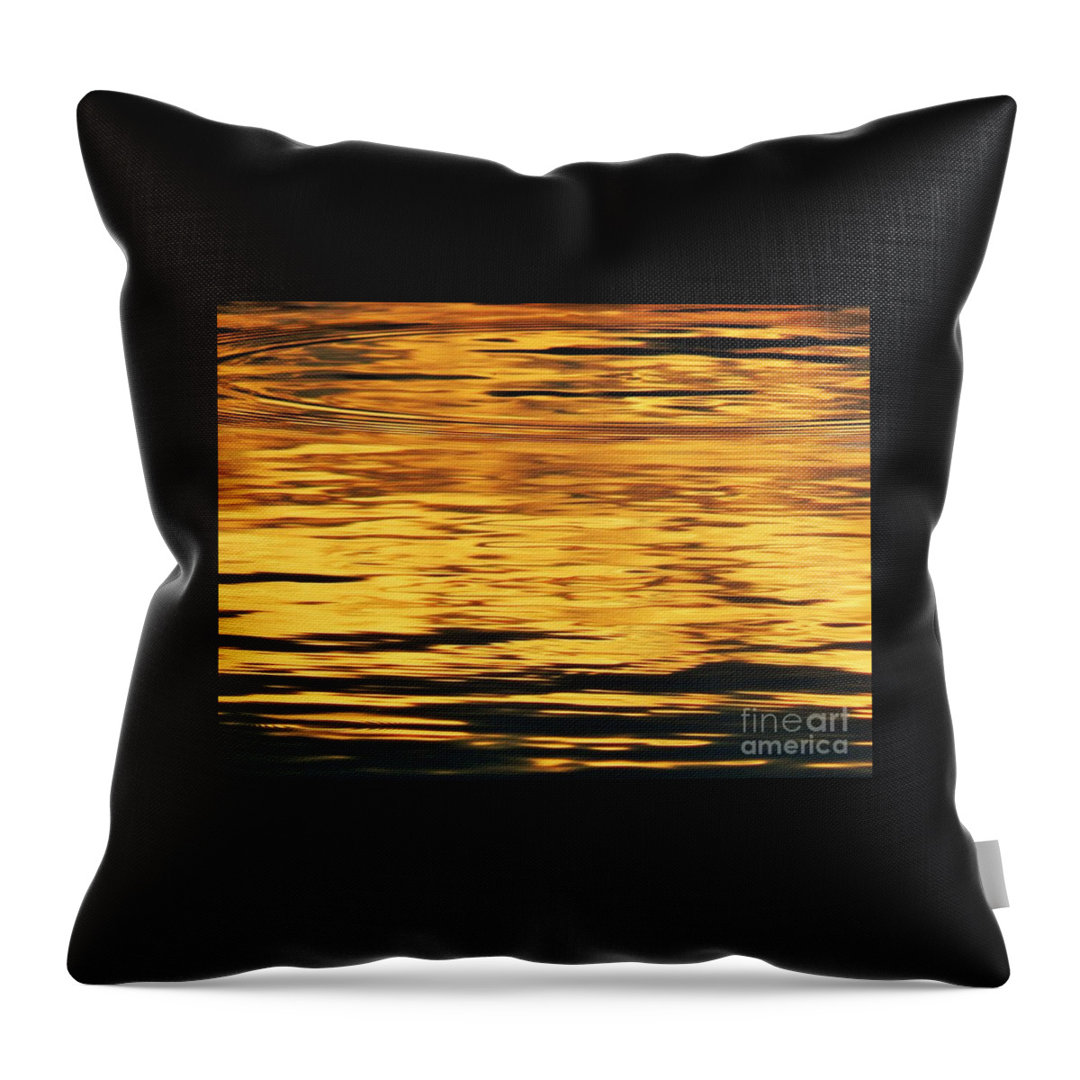 Pond Throw Pillow featuring the photograph Ring Of Gold Sun Reflection by Jan Gelders