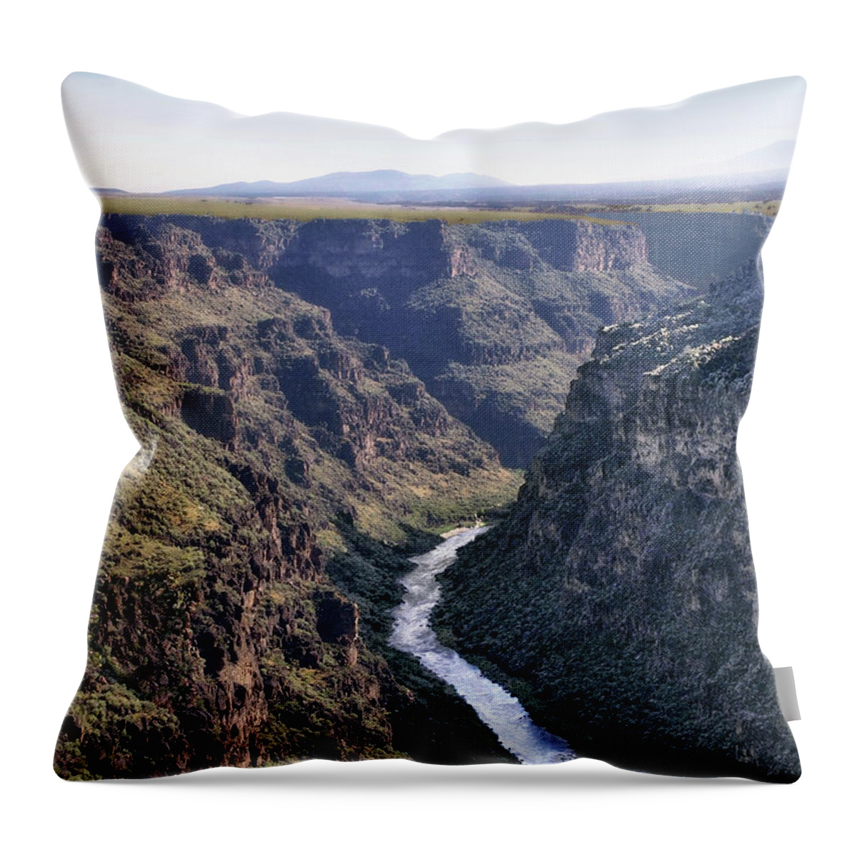 Rio Grande Throw Pillow featuring the photograph Rio Grande Gorge by Jim Hill