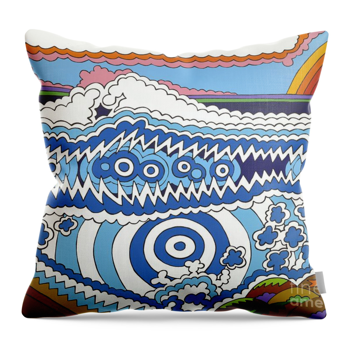 Ocean Throw Pillow featuring the painting Rip Tide by Rojax Art