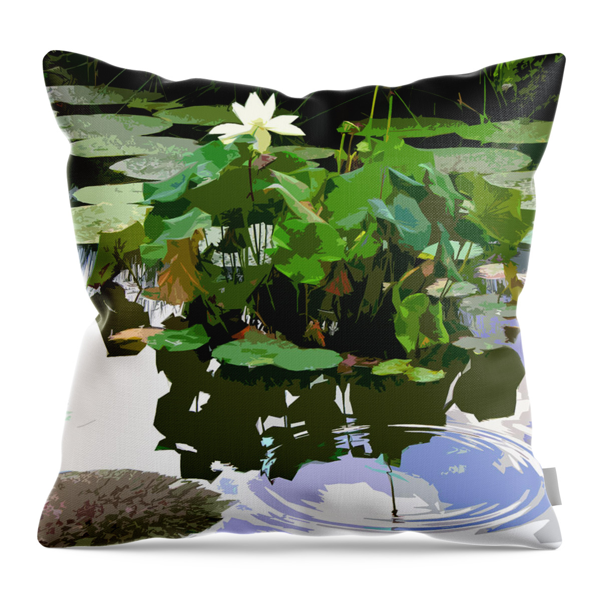 Lotus Throw Pillow featuring the photograph Ripples on the Lotus Pond by John Lautermilch