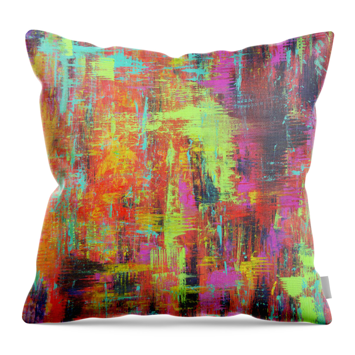 Abstract Throw Pillow featuring the painting Rise Above by Angela Bushman