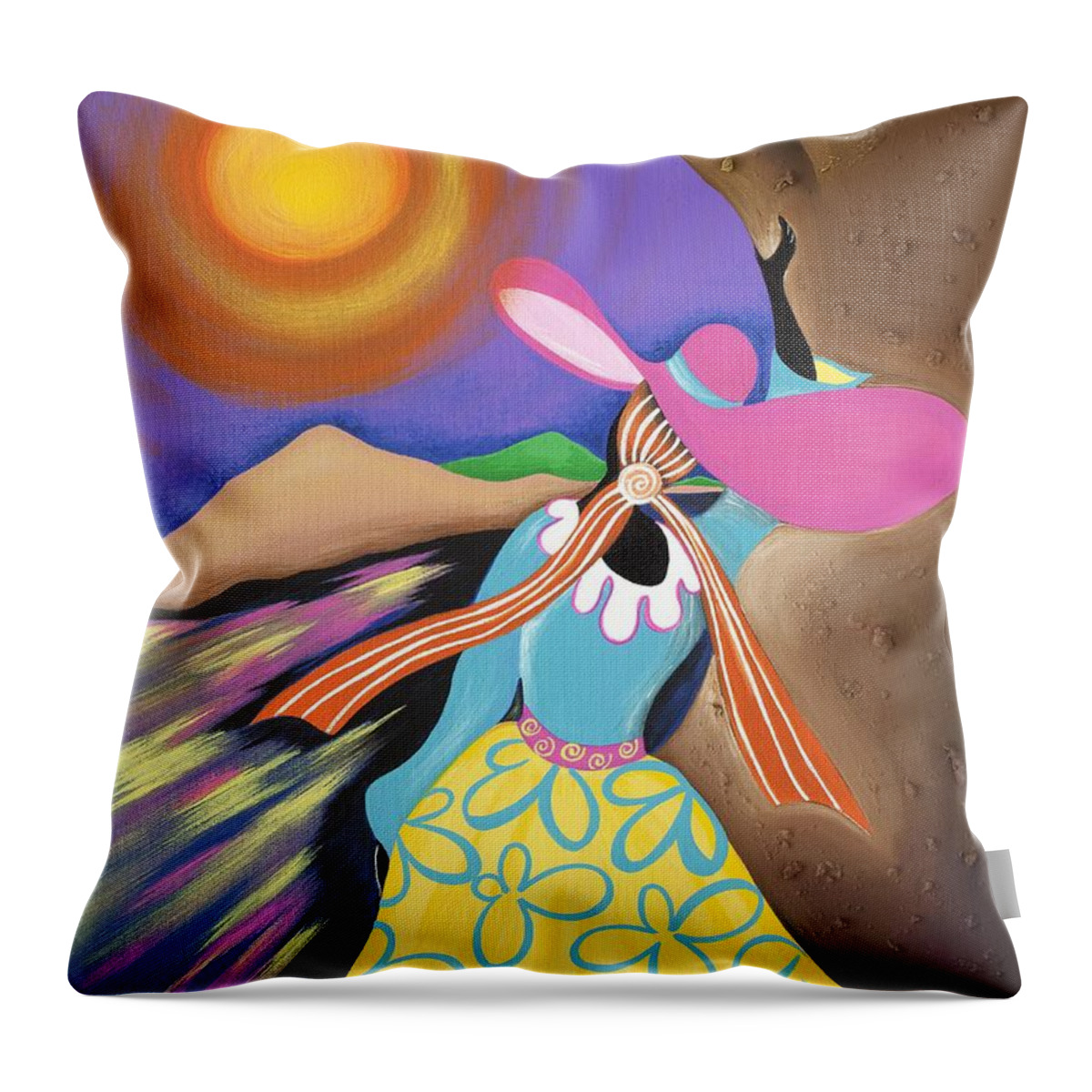 Sabree Throw Pillow featuring the painting Rise by Patricia Sabreee