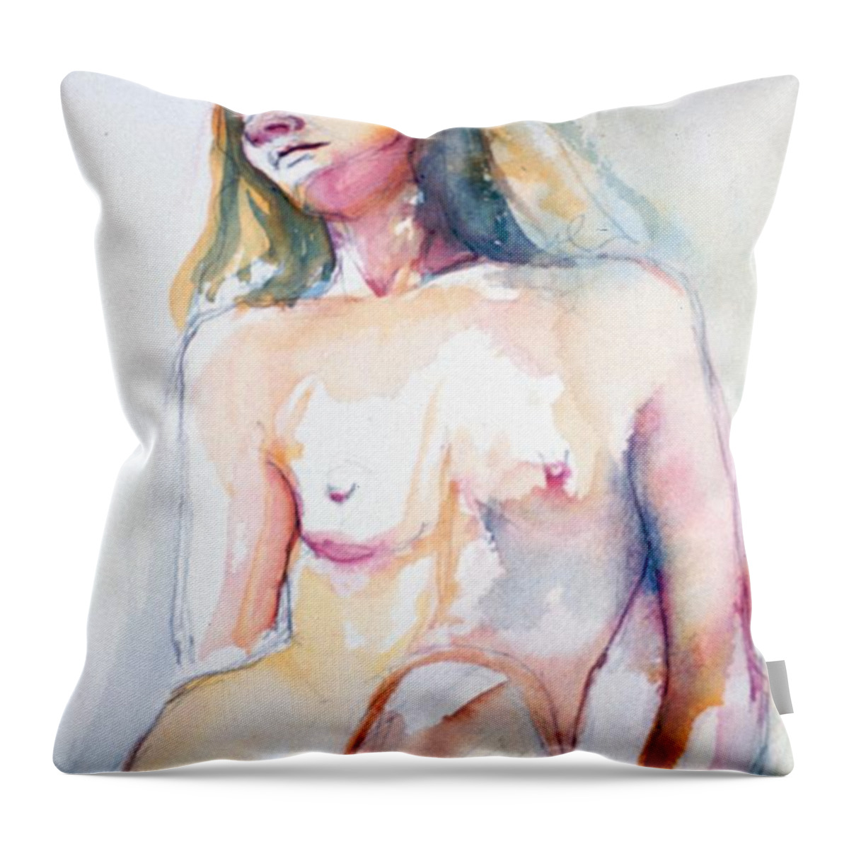 Full Body Throw Pillow featuring the painting Rita #7 by Barbara Pease
