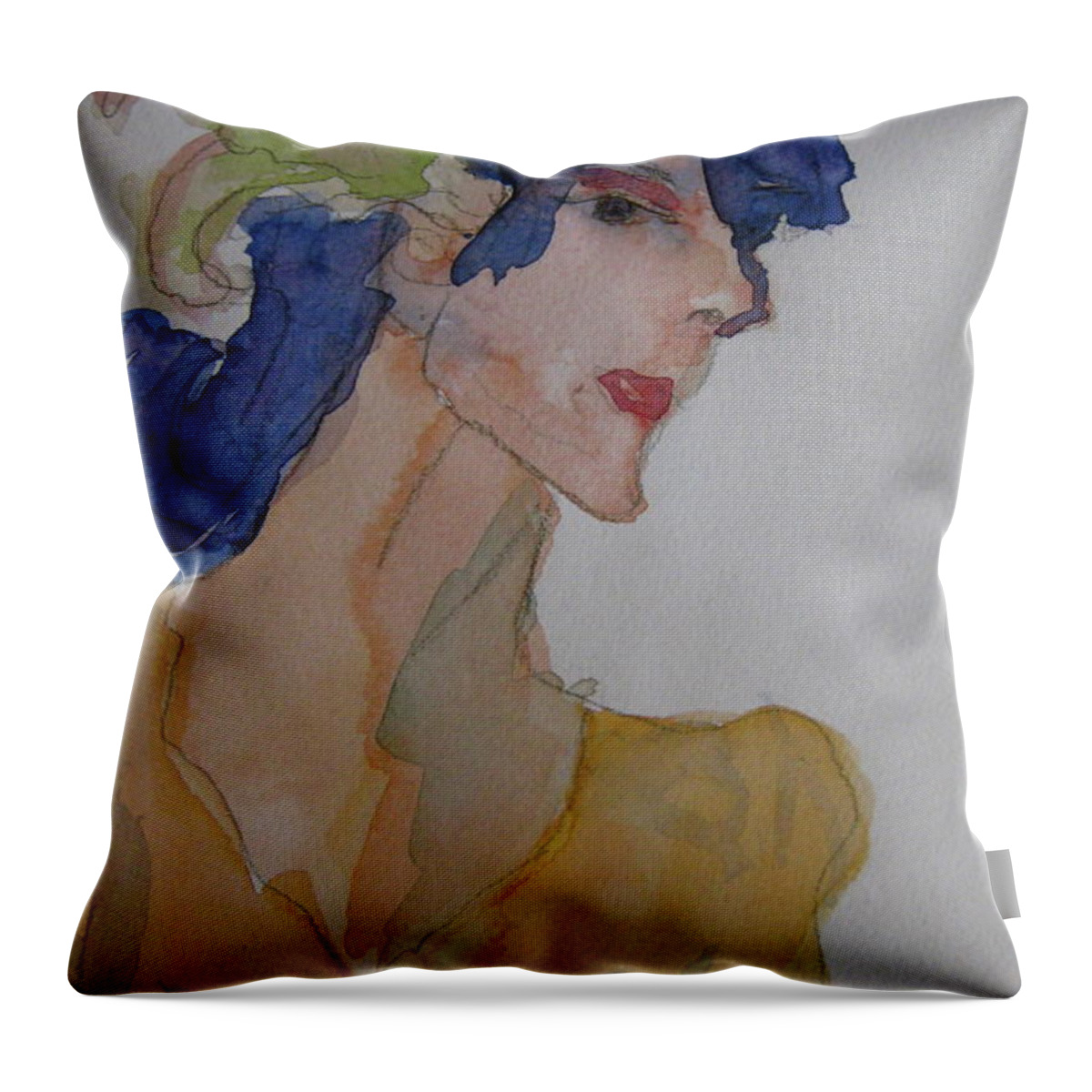 Woman Throw Pillow featuring the painting Rita's Recital by Beverley Harper Tinsley