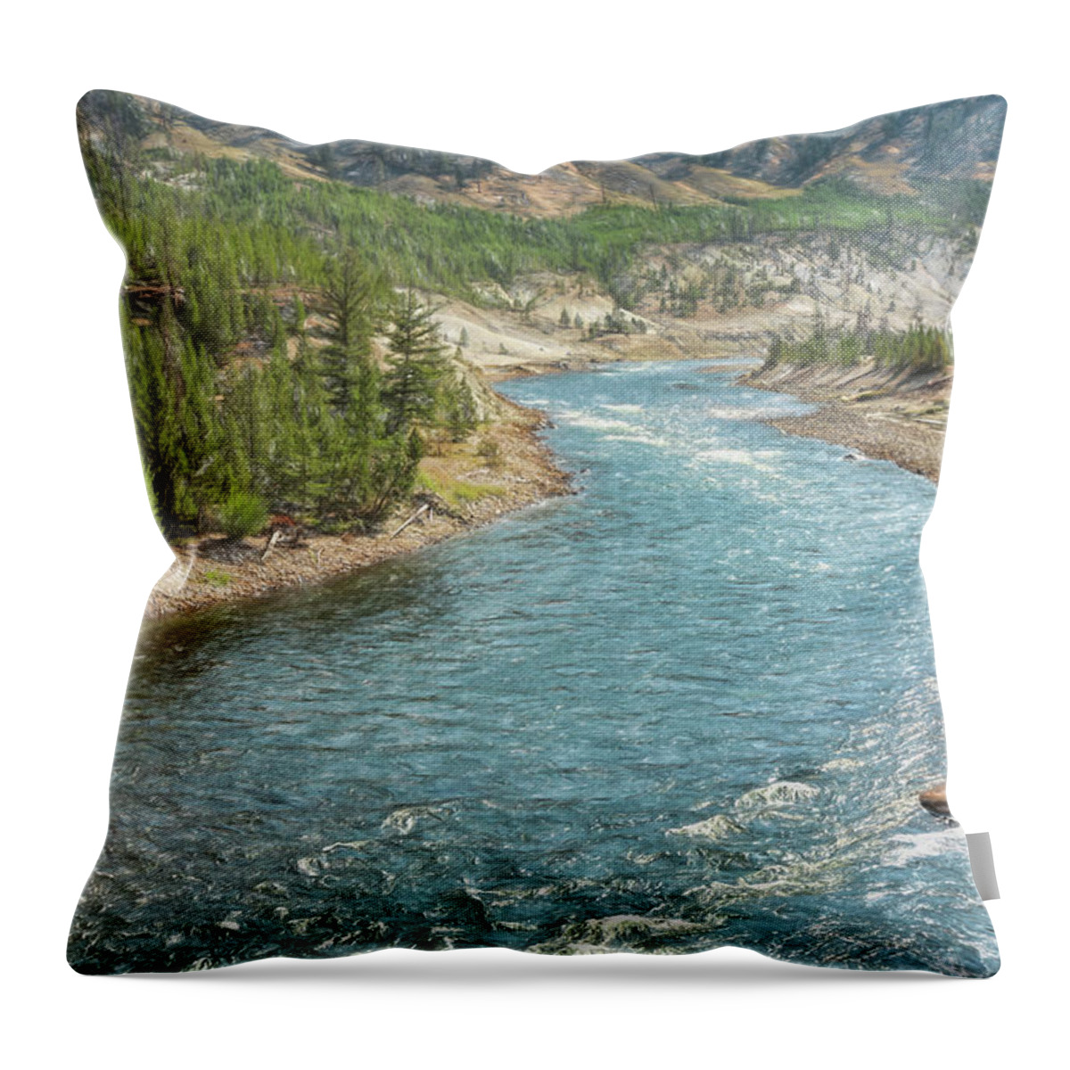 Landscape Throw Pillow featuring the photograph River Free by John M Bailey