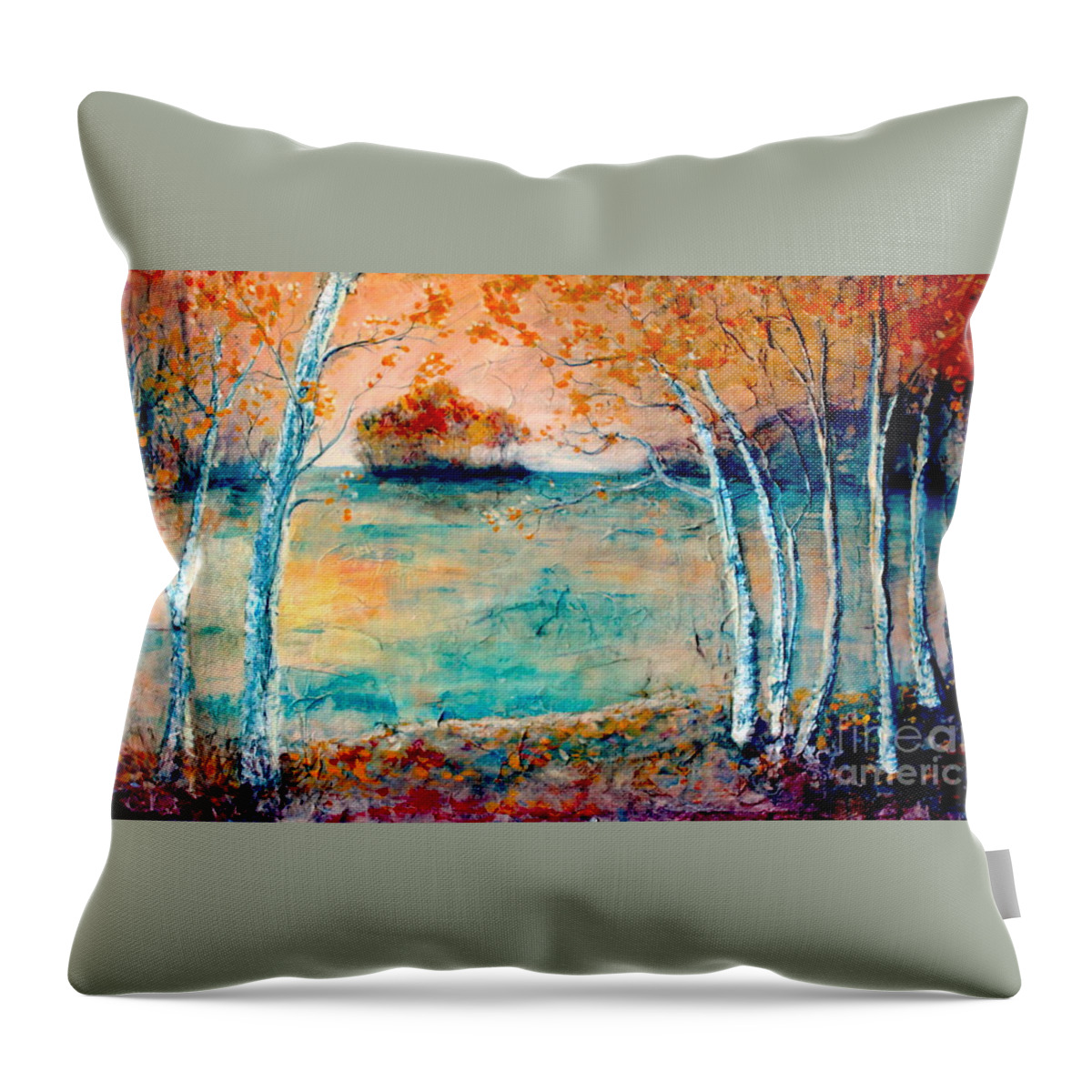 River Throw Pillow featuring the painting River Island by Melanie Stanton