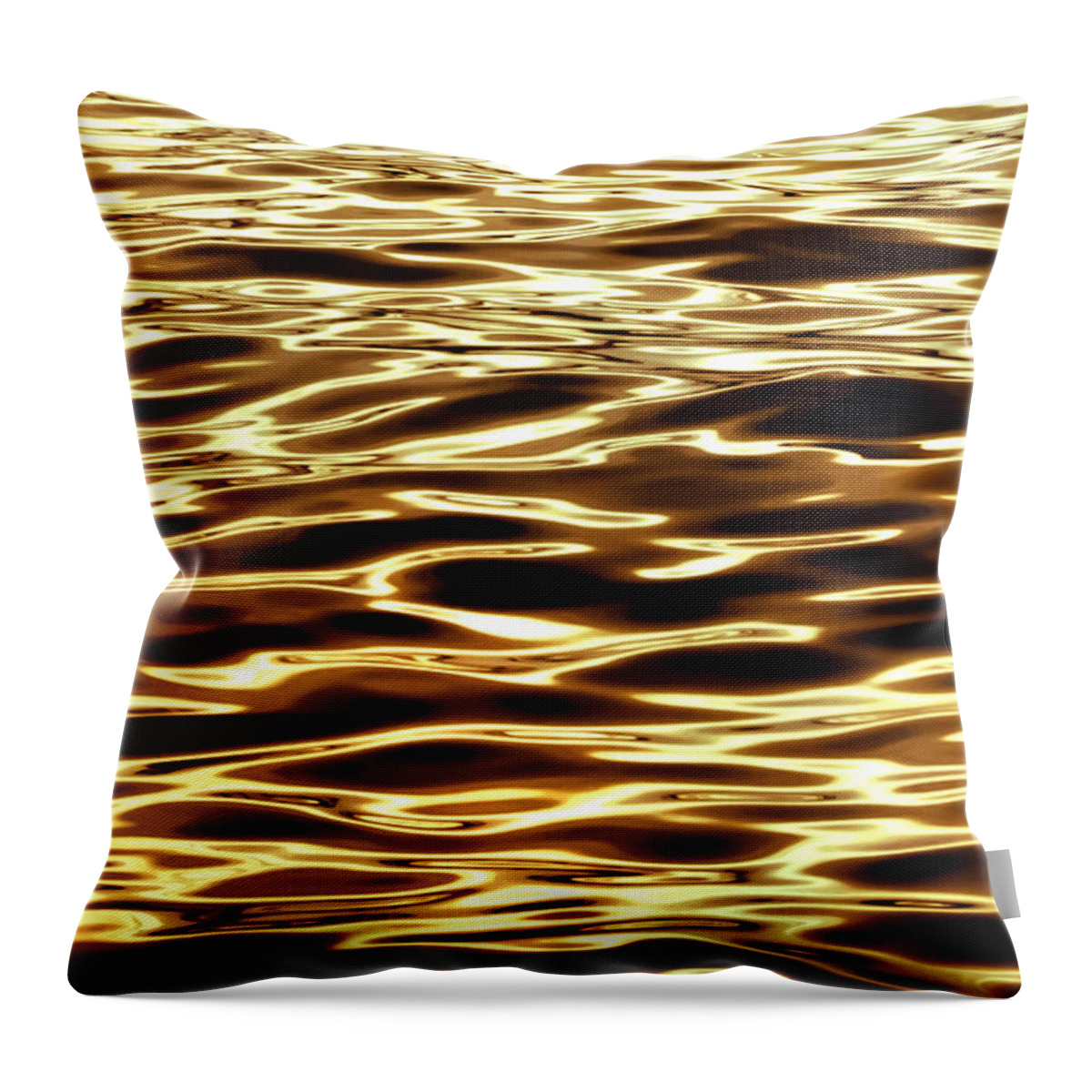 Abstract Throw Pillow featuring the photograph River Of Gold by Az Jackson