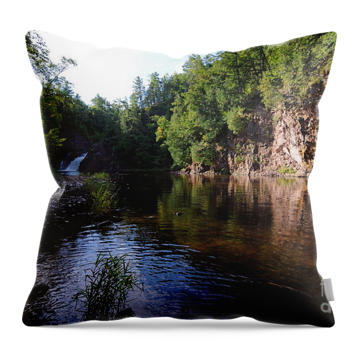 River Throw Pillow featuring the photograph River Reflections by Sandra Updyke