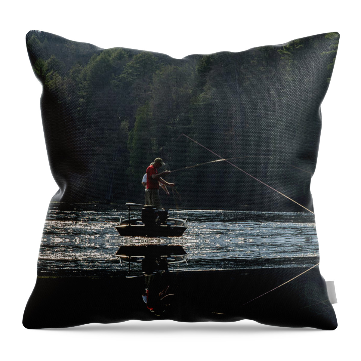 Fishing Throw Pillow featuring the photograph River Run by Kevin Cable