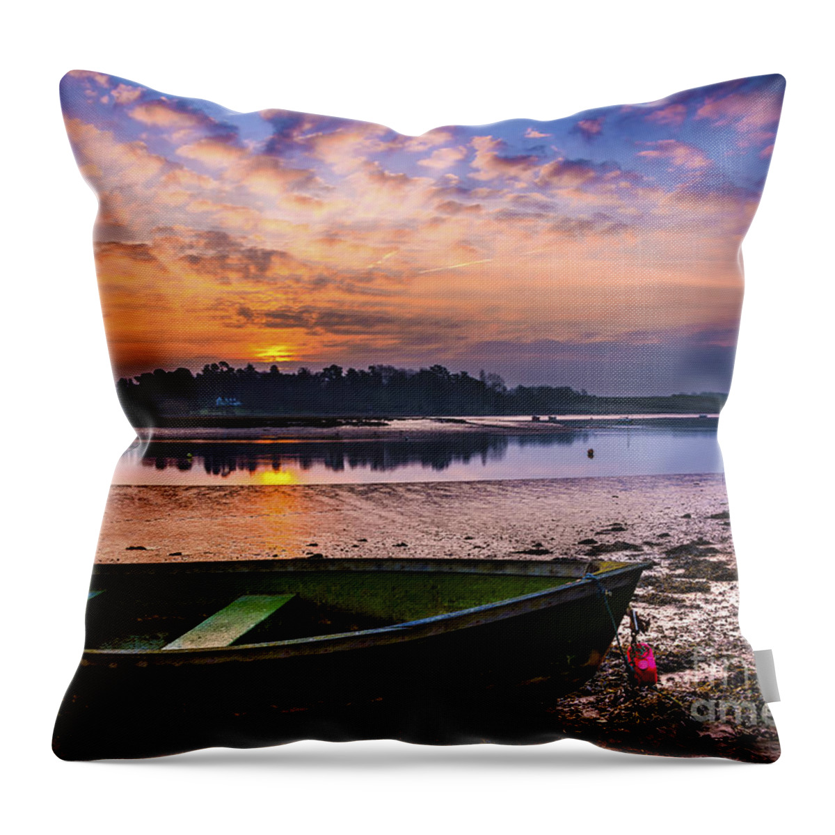 Air Throw Pillow featuring the photograph River Sunrise by Svetlana Sewell