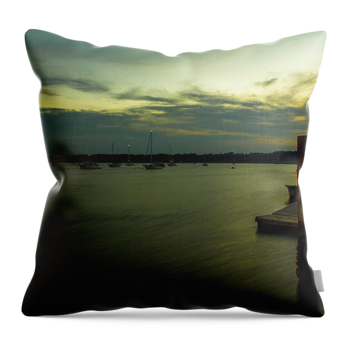 Sunset Throw Pillow featuring the photograph River Sunset by Kenny Thomas