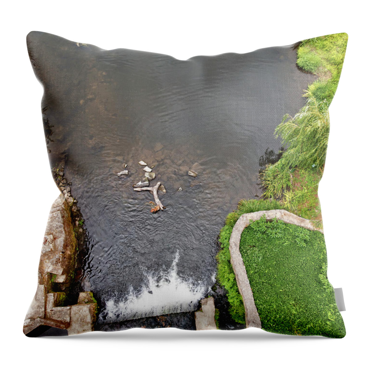 Waterfall Throw Pillow featuring the photograph River Waterfall by Paulo Goncalves