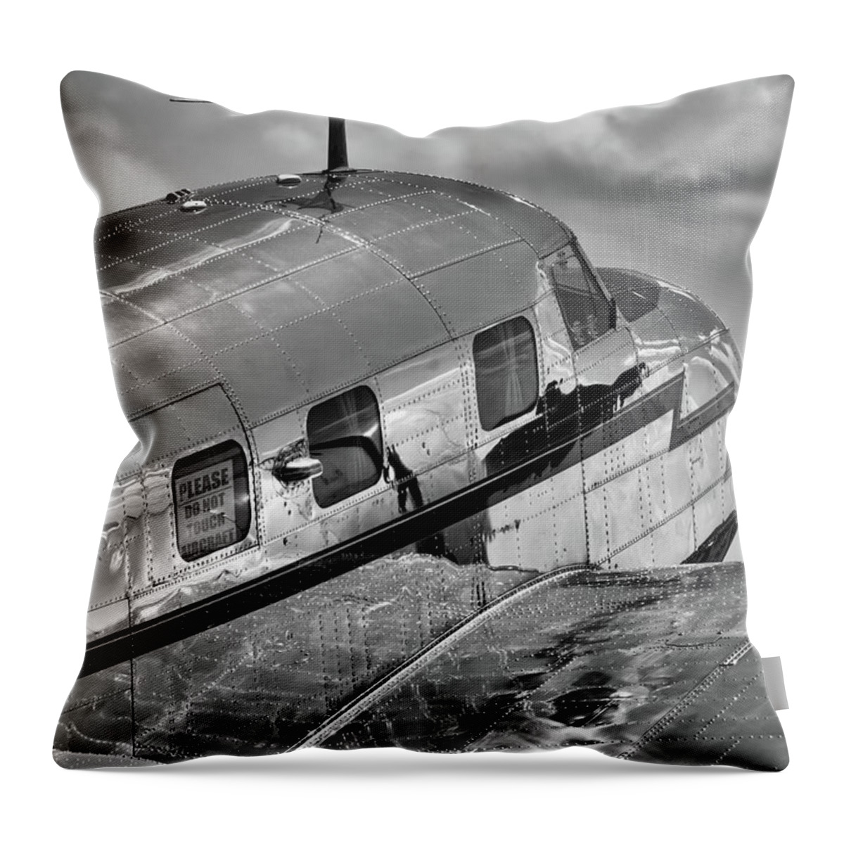 2016 Throw Pillow featuring the photograph Rivets and Polished Metal by Chris Buff