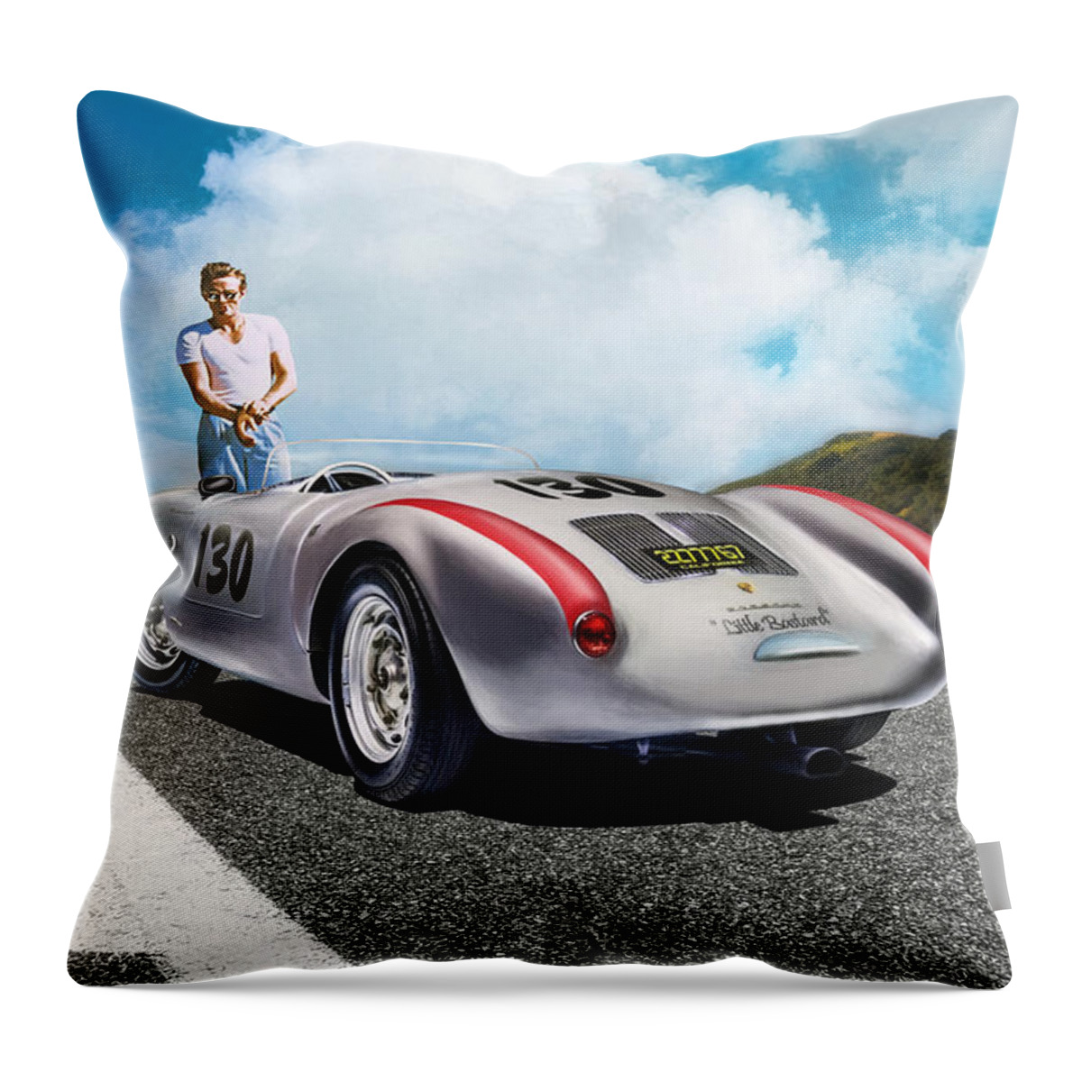 James Dean Throw Pillow featuring the digital art Road To Eternity by Peter Chilelli