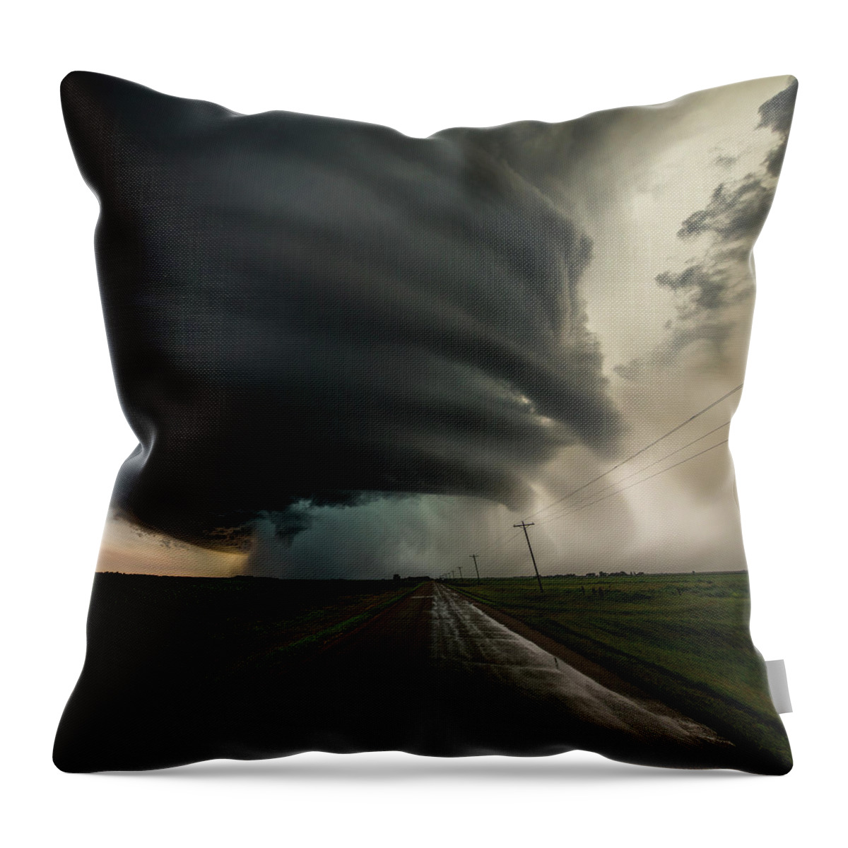 Landscape Throw Pillow featuring the photograph Road to Mesocyclone by Aaron J Groen