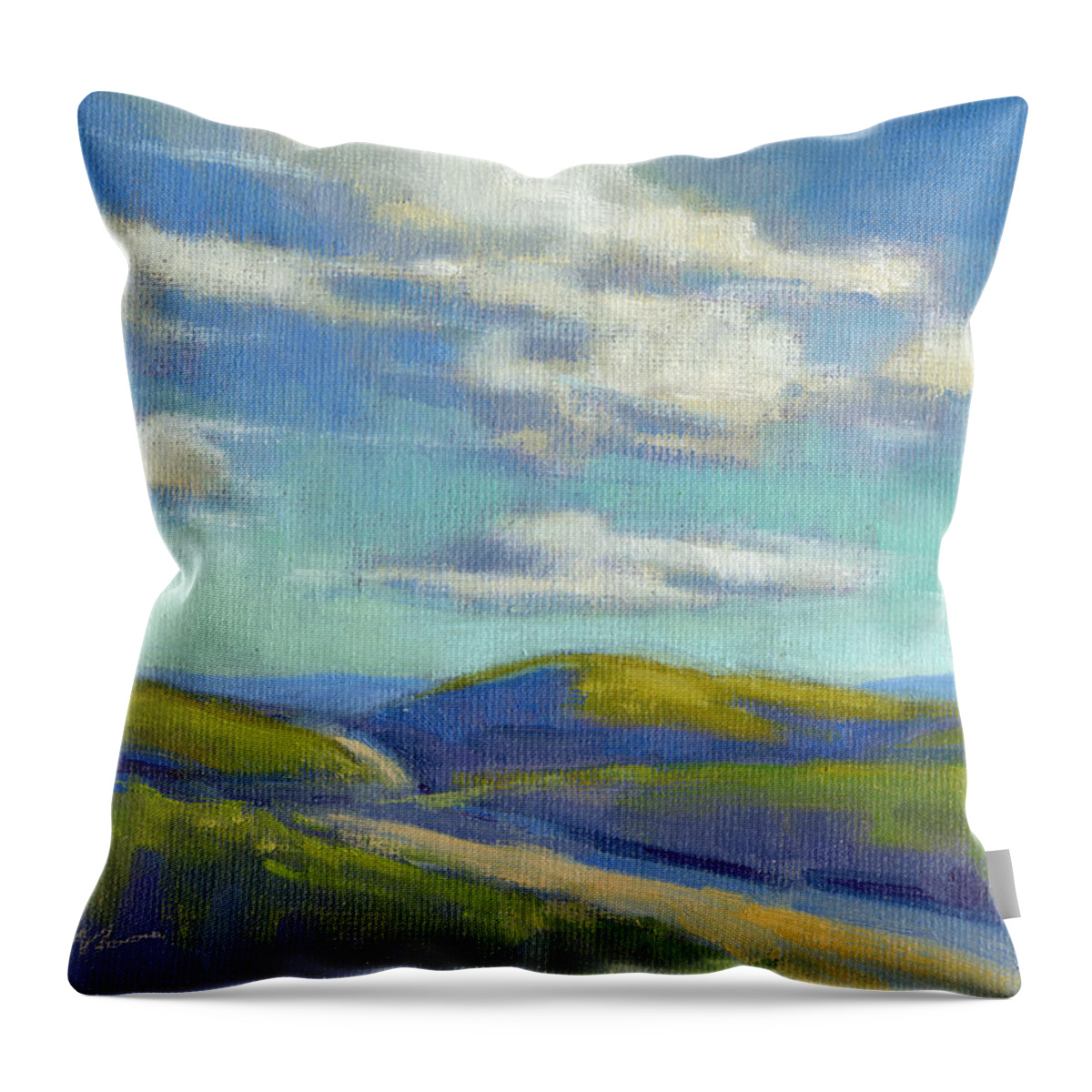 Landscape Throw Pillow featuring the painting Road to the Sky by Konnie Kim
