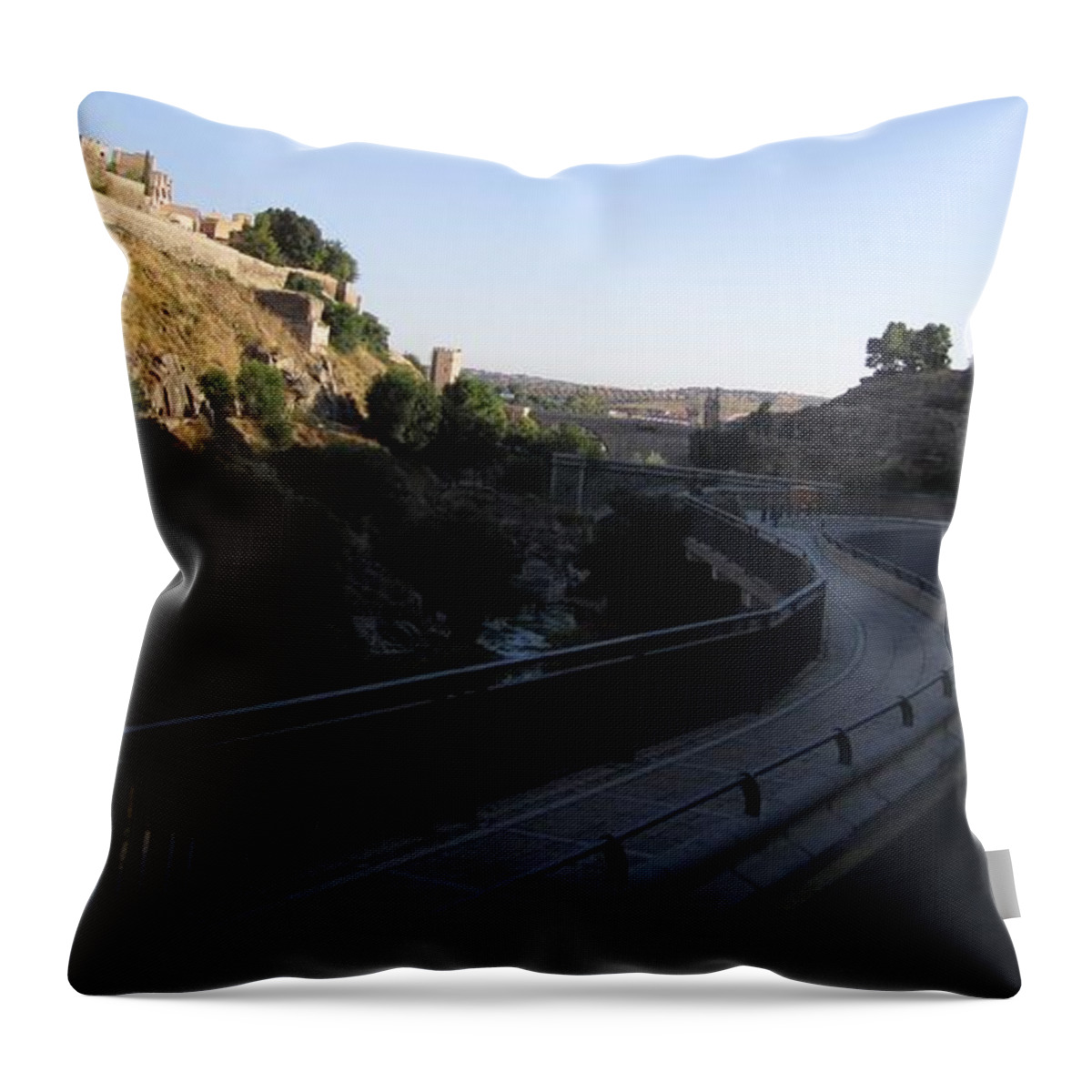 Toledo Throw Pillow featuring the photograph Road Towards Toledo by John Shiron