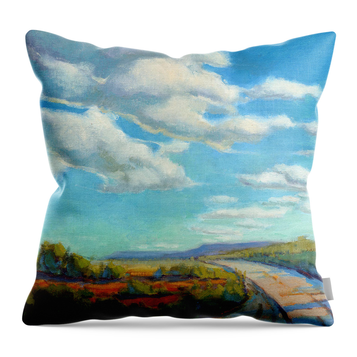 New Mexico Throw Pillow featuring the painting Road Trip 2 by Konnie Kim