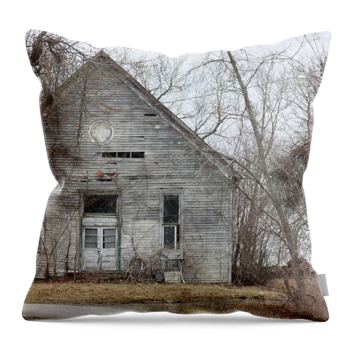 Roanoke Throw Pillow featuring the photograph Roanoke Missouri Building by Kathryn Cornett