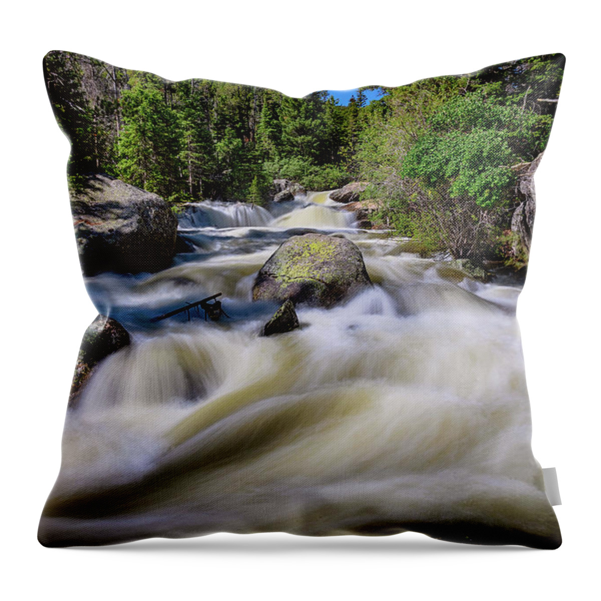 Colorado Throw Pillow featuring the photograph Roaring Colorado Ouzel Creek by James BO Insogna
