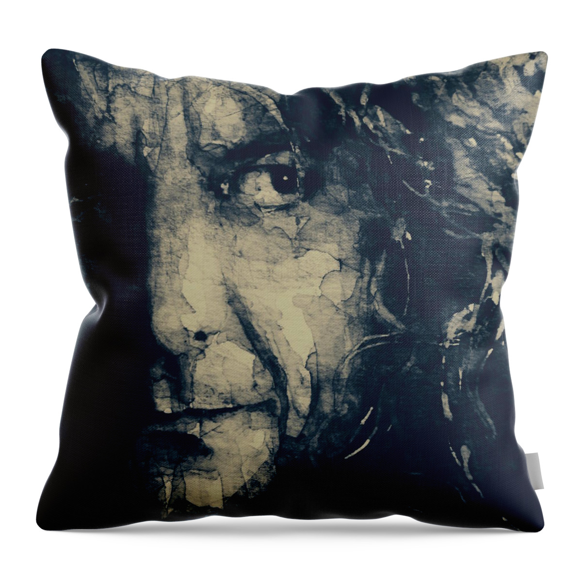Robert Plant Throw Pillow featuring the mixed media Robert Plant - Led Zeppelin by Paul Lovering