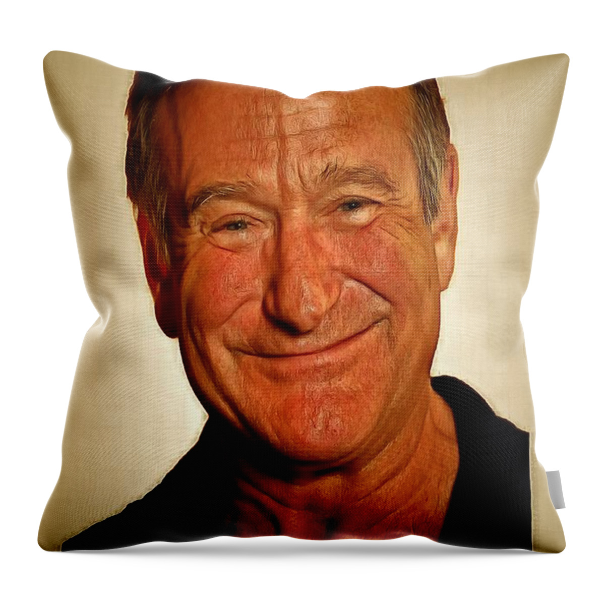Robin Williams Throw Pillow featuring the painting Robin by Harry Warrick