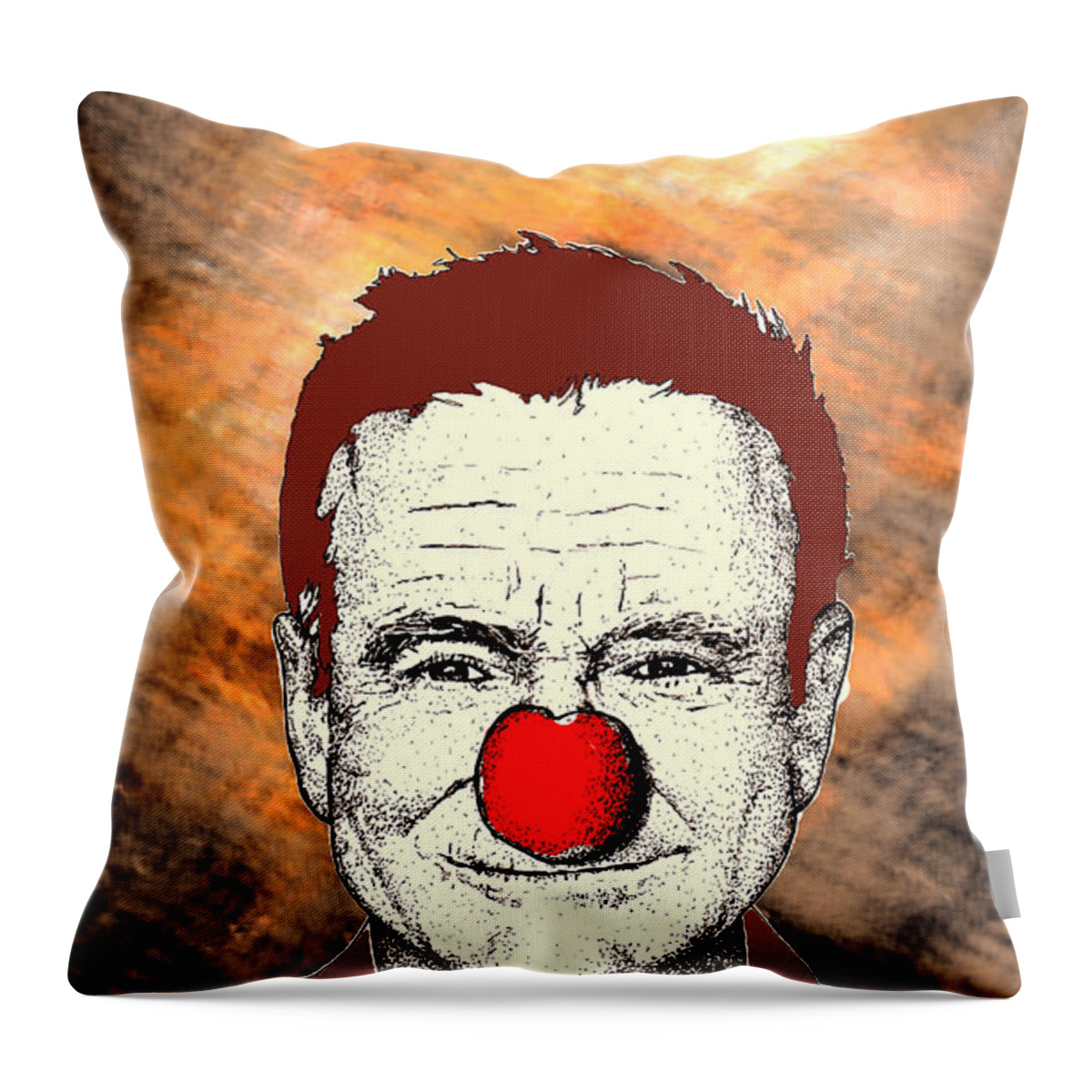 Robin Throw Pillow featuring the digital art Robin Williams 2 by Jason Tricktop Matthews