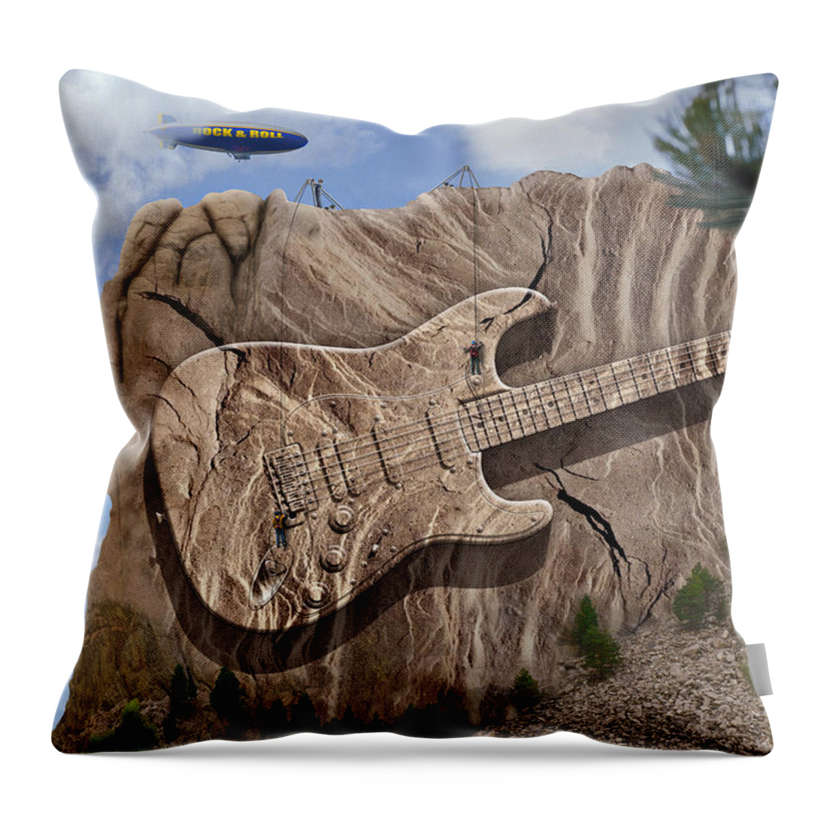 Surrealism Throw Pillow featuring the photograph Rock and Roll Park 2 by Mike McGlothlen