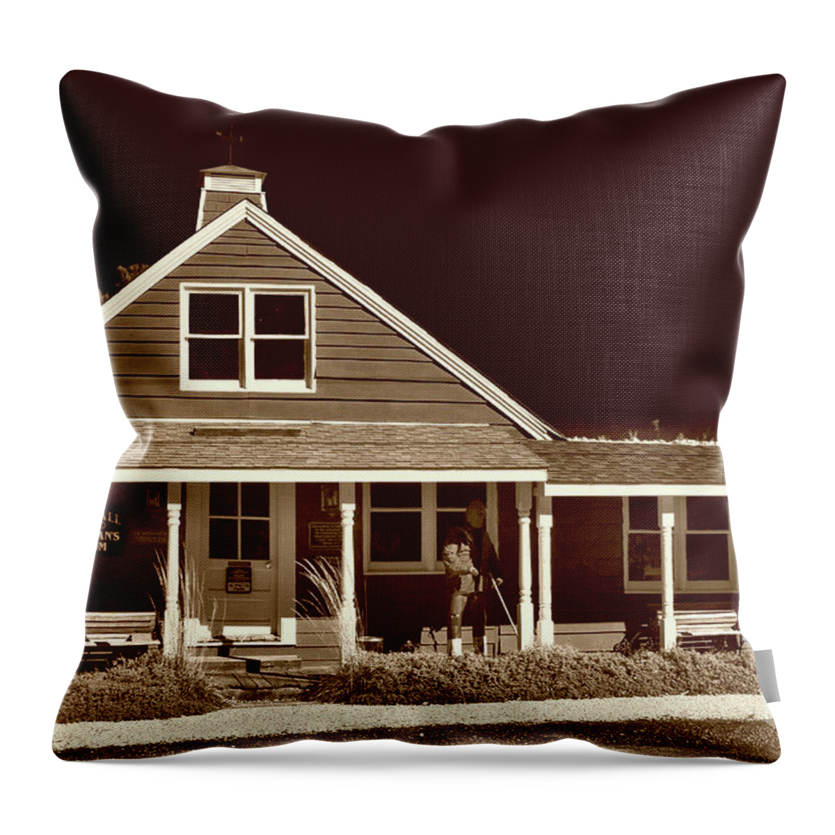Culture Throw Pillow featuring the photograph Rock Hall Waterman's Museum by Skip Willits