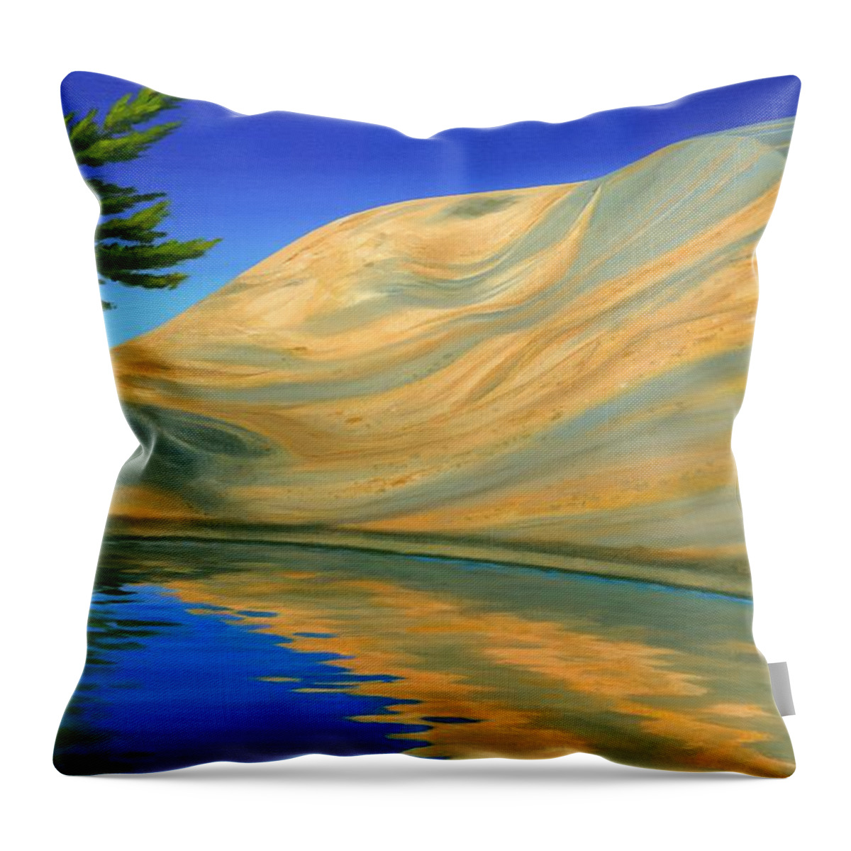 White Throw Pillow featuring the painting Rock of Ages by Michael Swanson