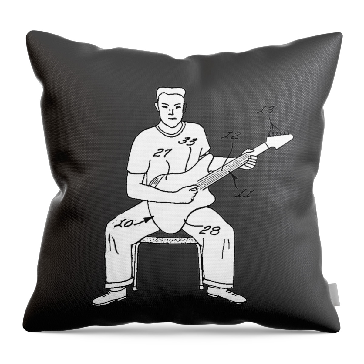 Drawing Throw Pillow featuring the drawing Rock On Dude by Edward Fielding