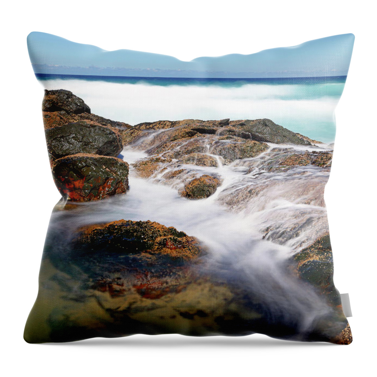 Rock Throw Pillow featuring the photograph Rock Pool by Nicholas Blackwell