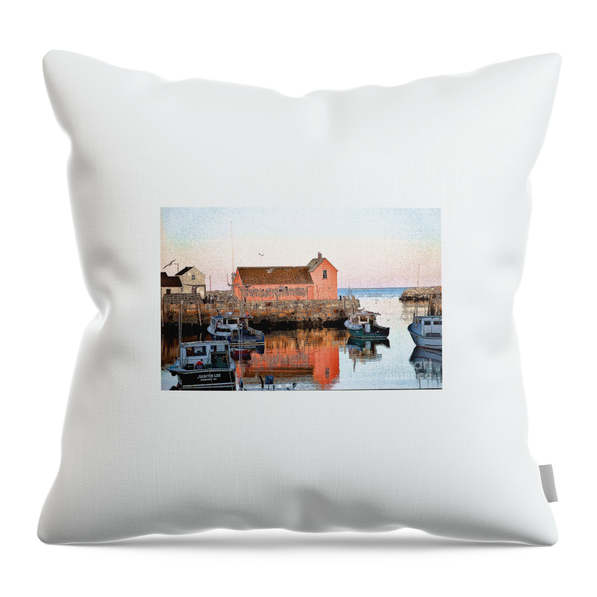 Rockport Throw Pillow featuring the photograph Rockport 1 by Edward Sobuta