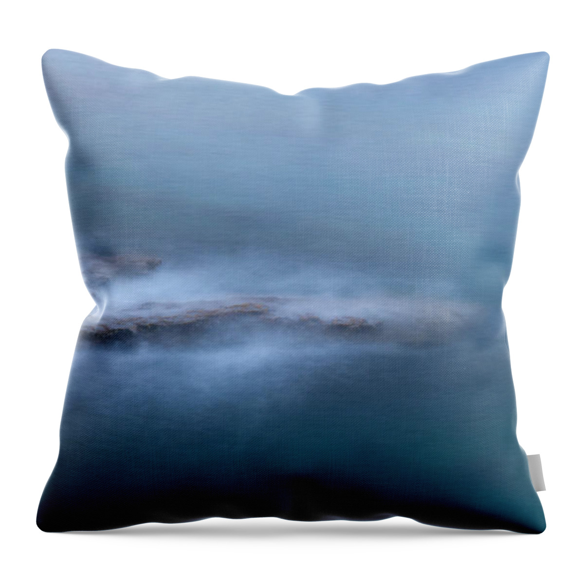 Abstract Throw Pillow featuring the photograph Rocky coast seascape by Michalakis Ppalis