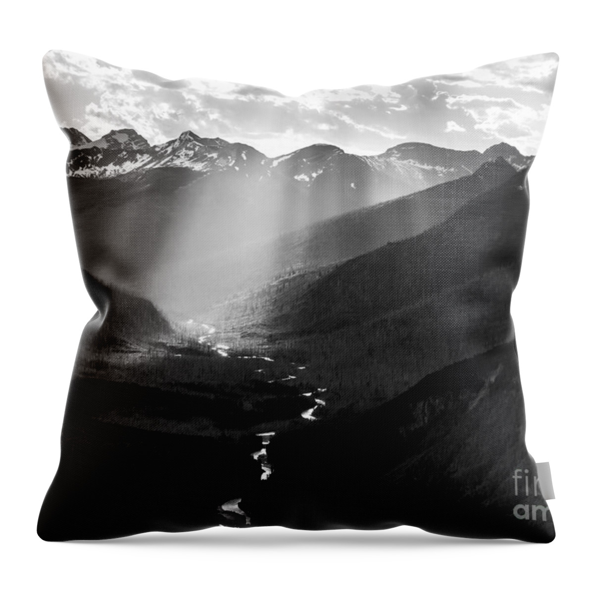 Landscapes Throw Pillow featuring the photograph Rocky Mountain Light by Leslie Wells