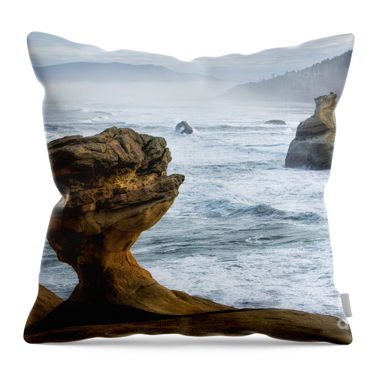  Oregon Throw Pillow featuring the photograph Rocky Oregon Coast 8 by Timothy Hacker