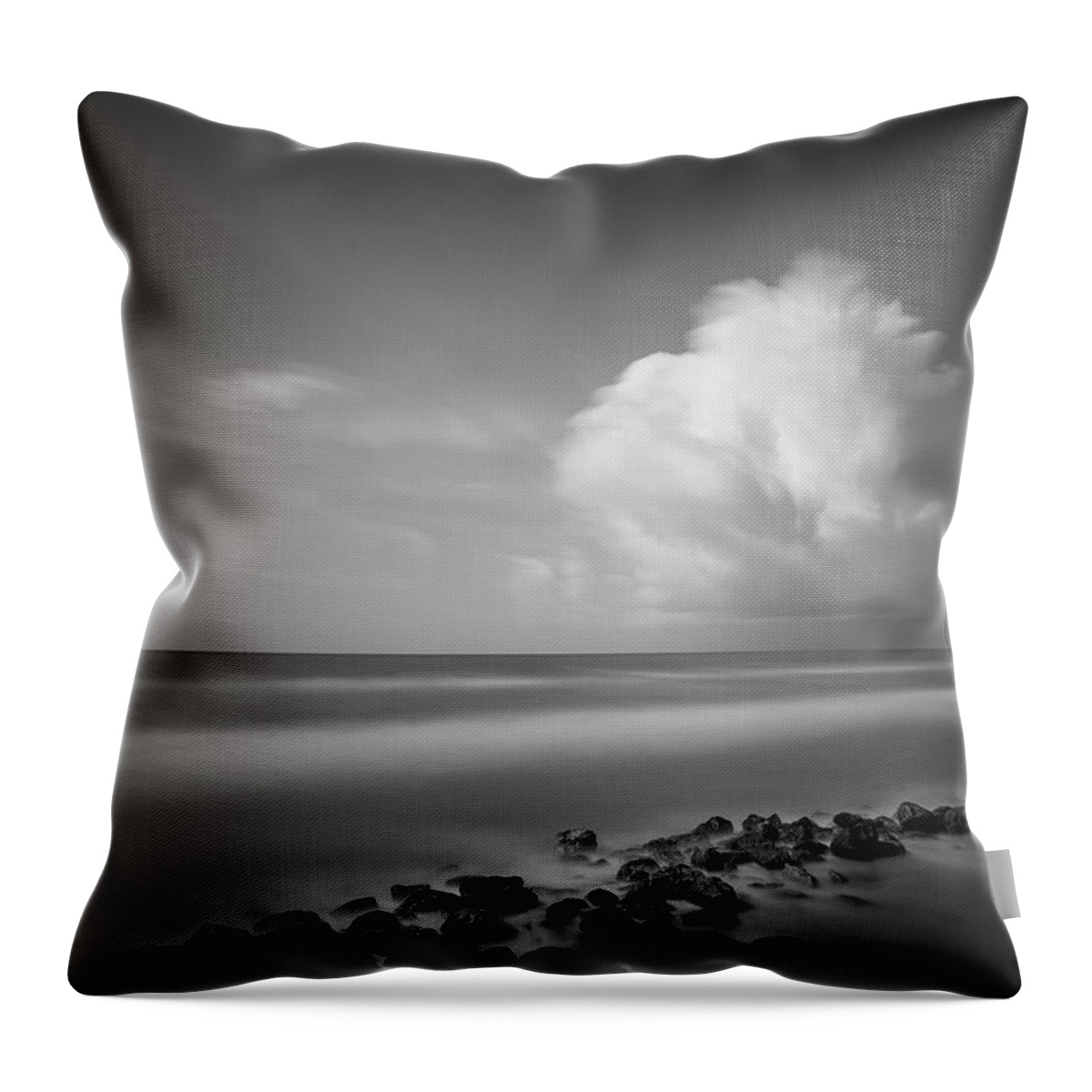 Long Exposure Throw Pillow featuring the photograph Rocky Shoreline by Todd Aaron