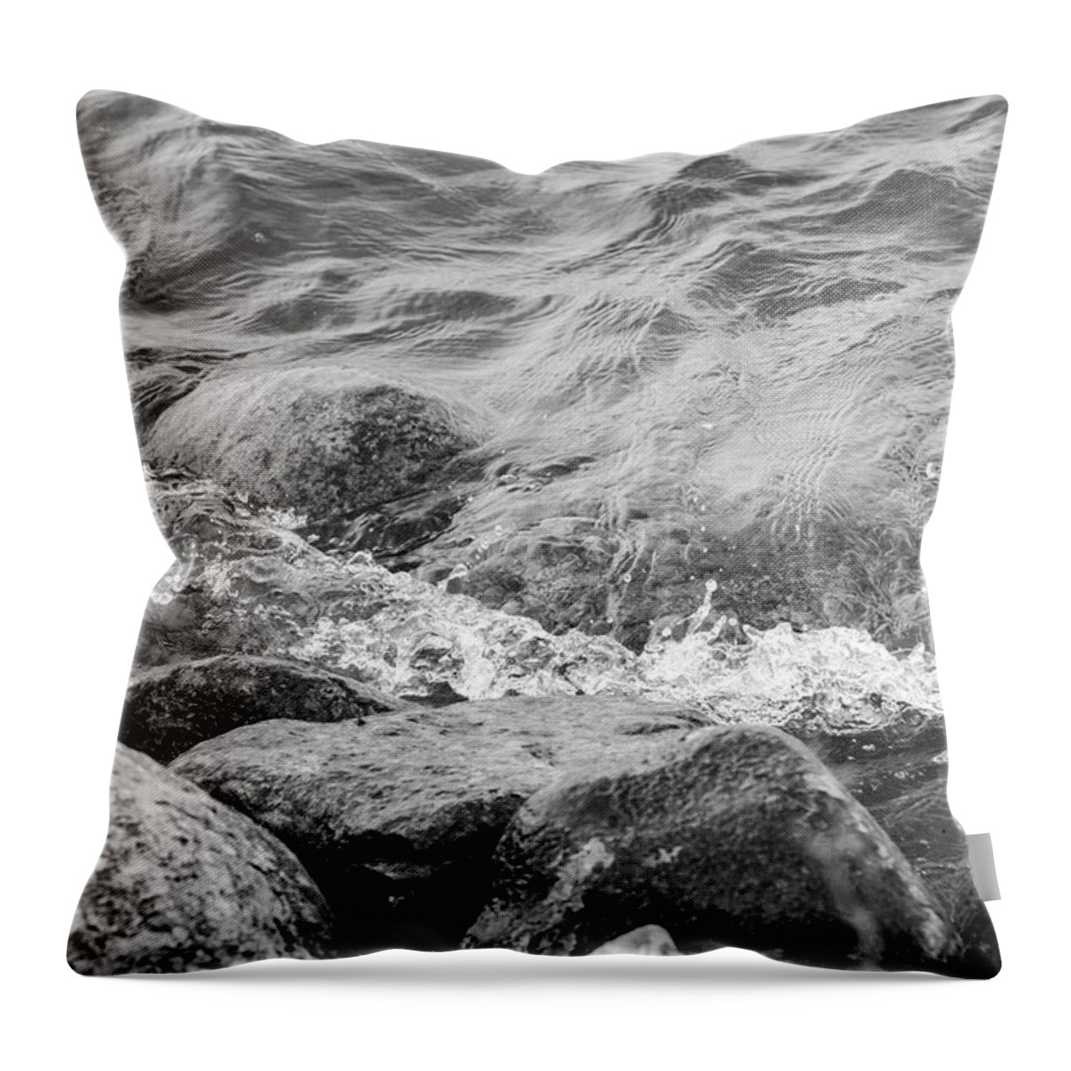 Rio Grande Throw Pillow featuring the photograph Rocky Tide by SR Green