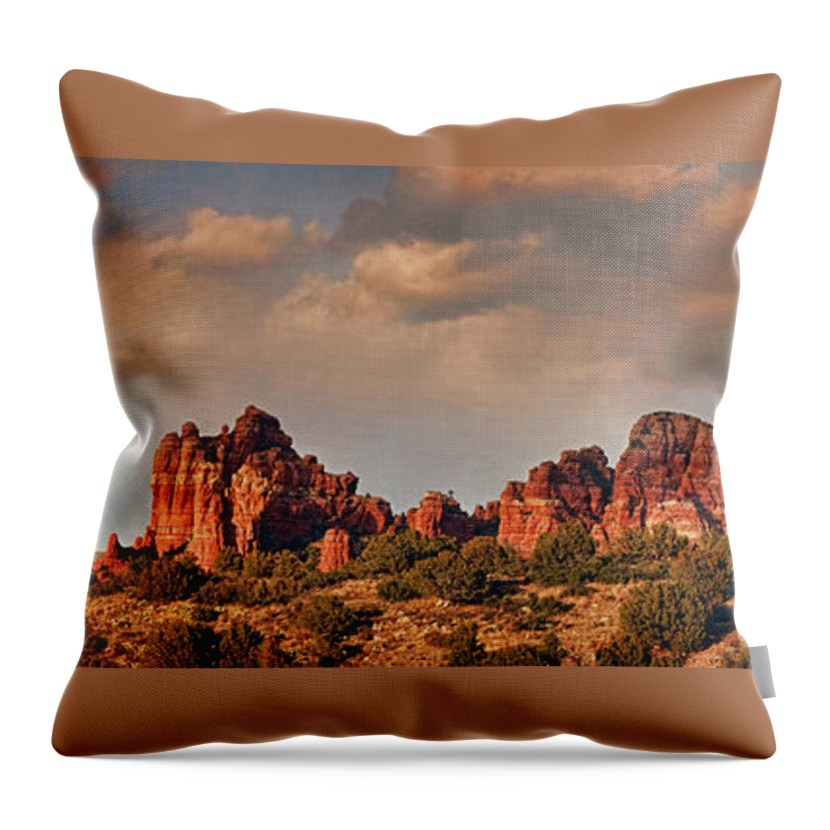 Clouds Throw Pillow featuring the photograph Rocky View Txt by Theo O'Connor