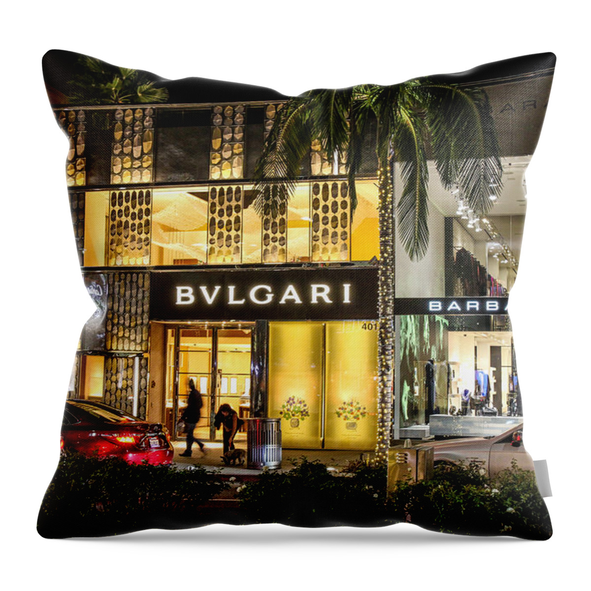 Rodeo Dr. Throw Pillow featuring the photograph Rodeo Drive 1 by Robert Hebert
