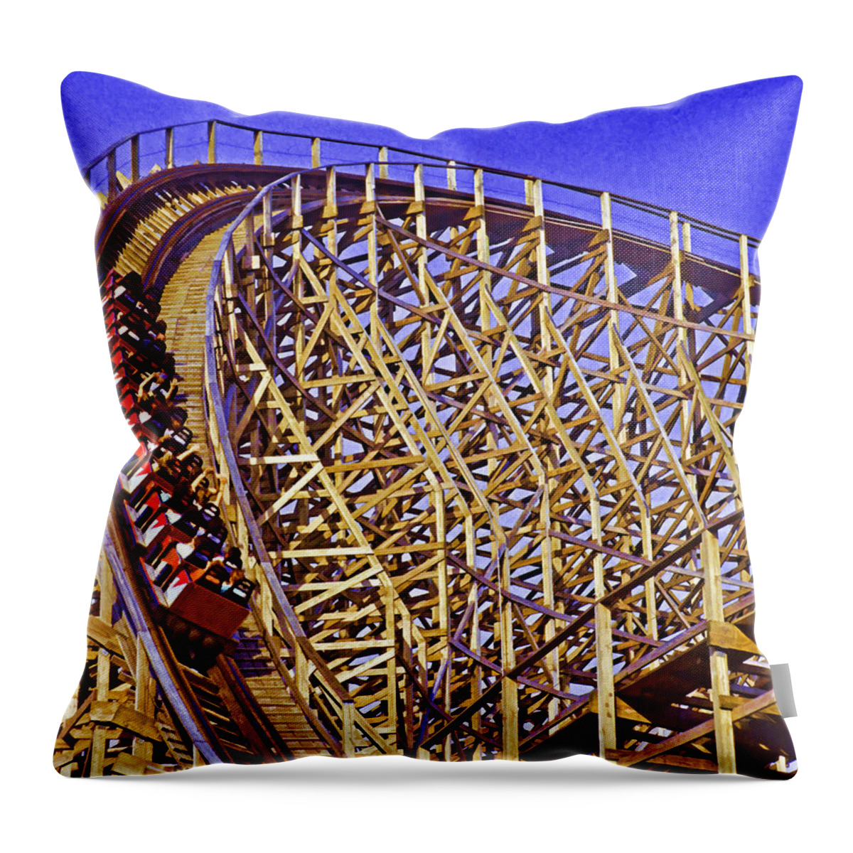 Usa Throw Pillow featuring the photograph Roller Coaster by Dennis Cox