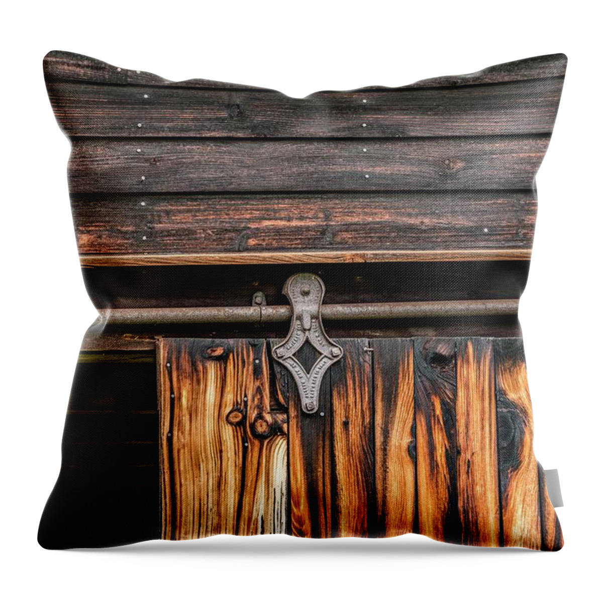 Barn Throw Pillow featuring the photograph Rollers and Rails by Pamela Taylor