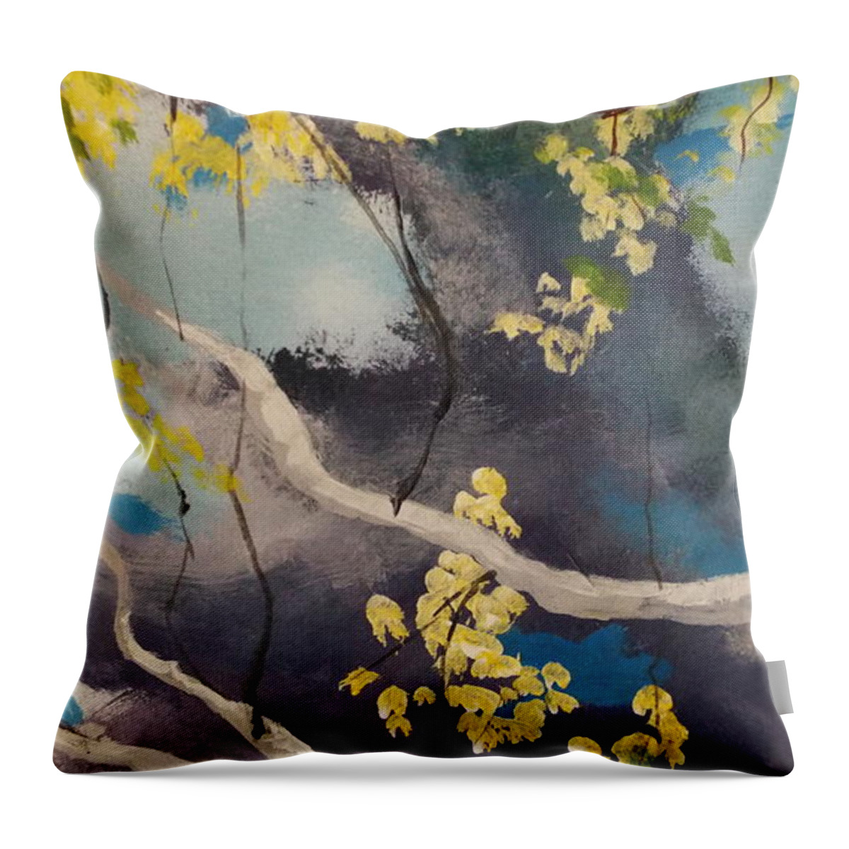 Rain Clouds Throw Pillow featuring the painting Rolling in by Michael Dillon