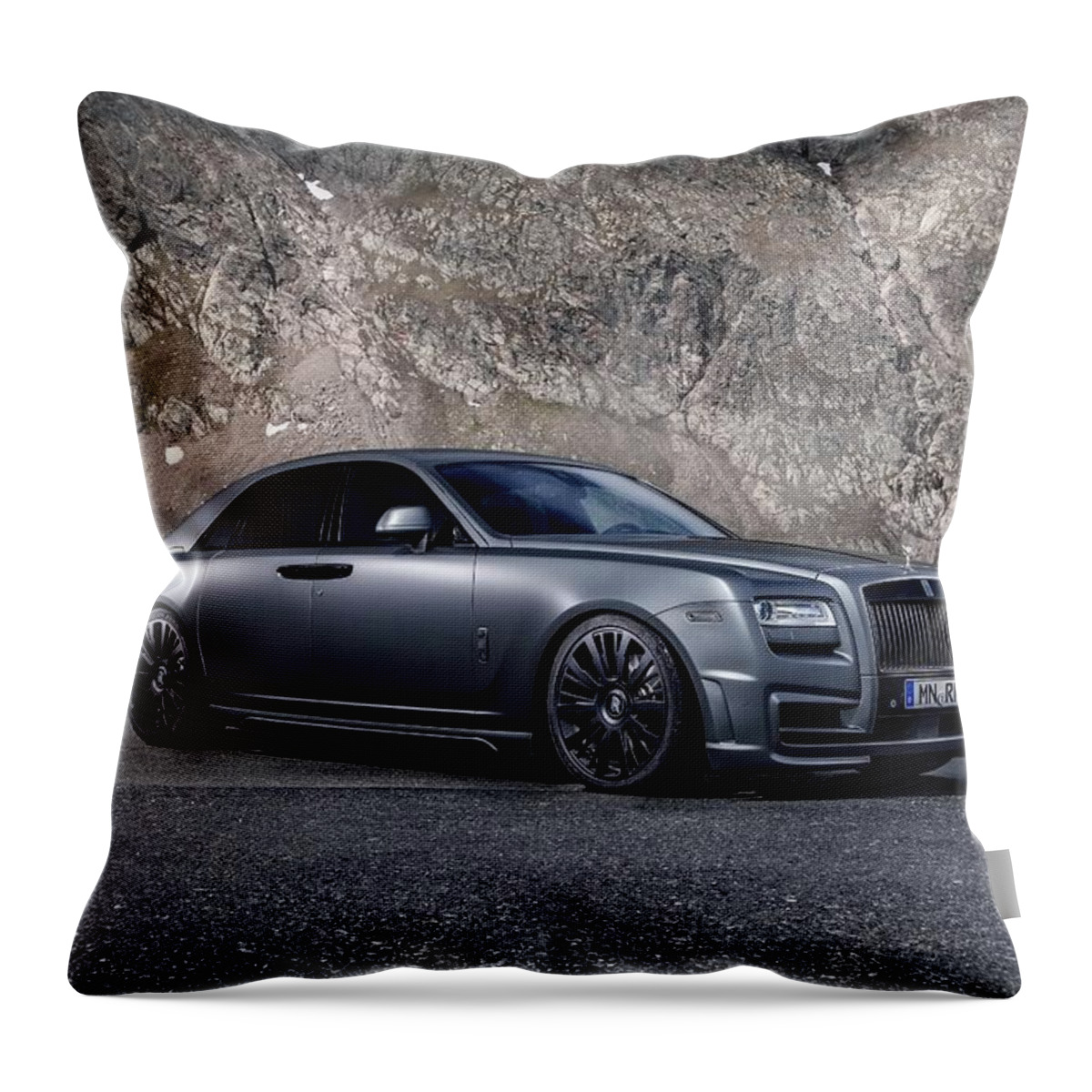 Rolls-royce Ghost Throw Pillow featuring the digital art Rolls-Royce Ghost by Maye Loeser