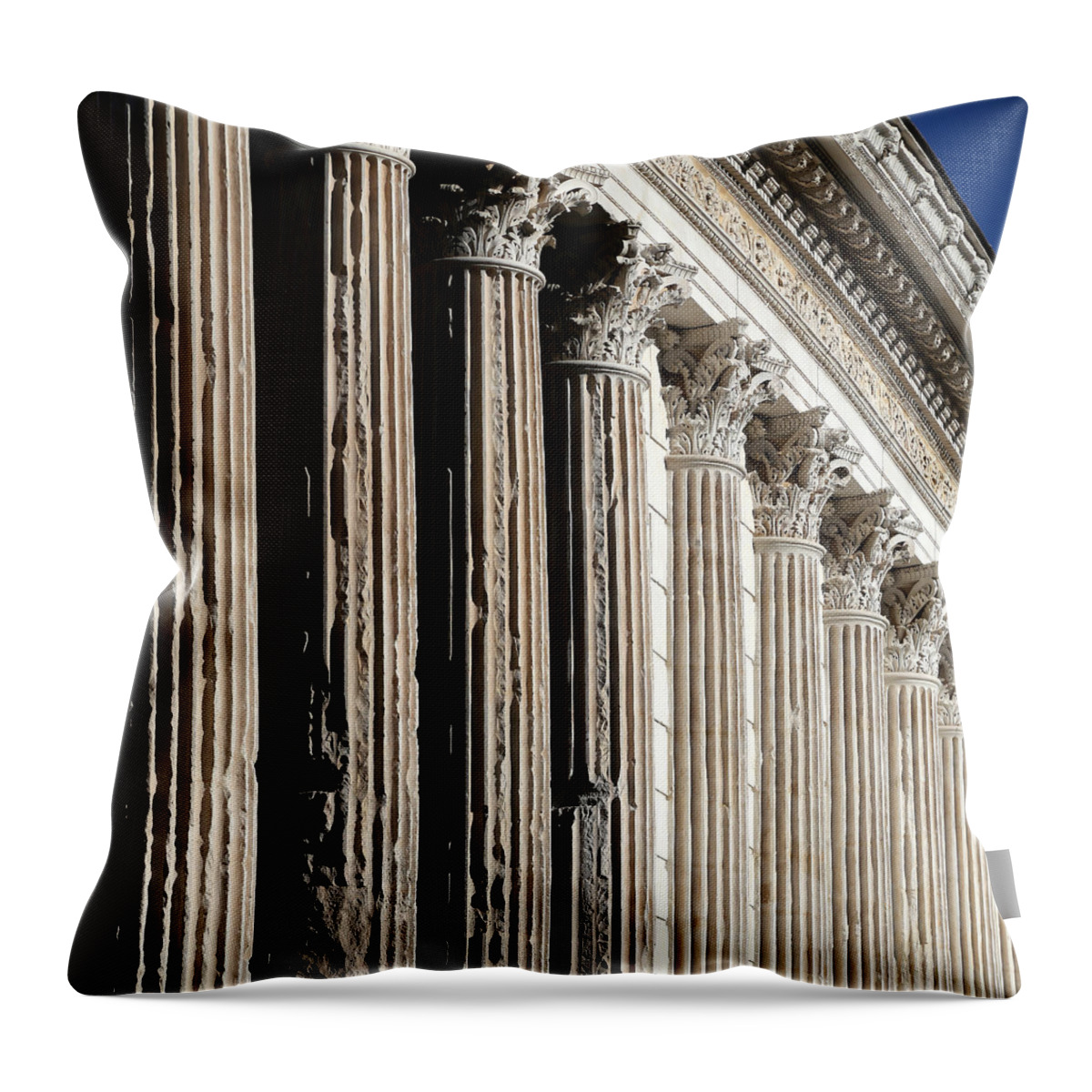 Roman Columns Throw Pillow featuring the photograph Roman Columns 2 by Andrew Fare