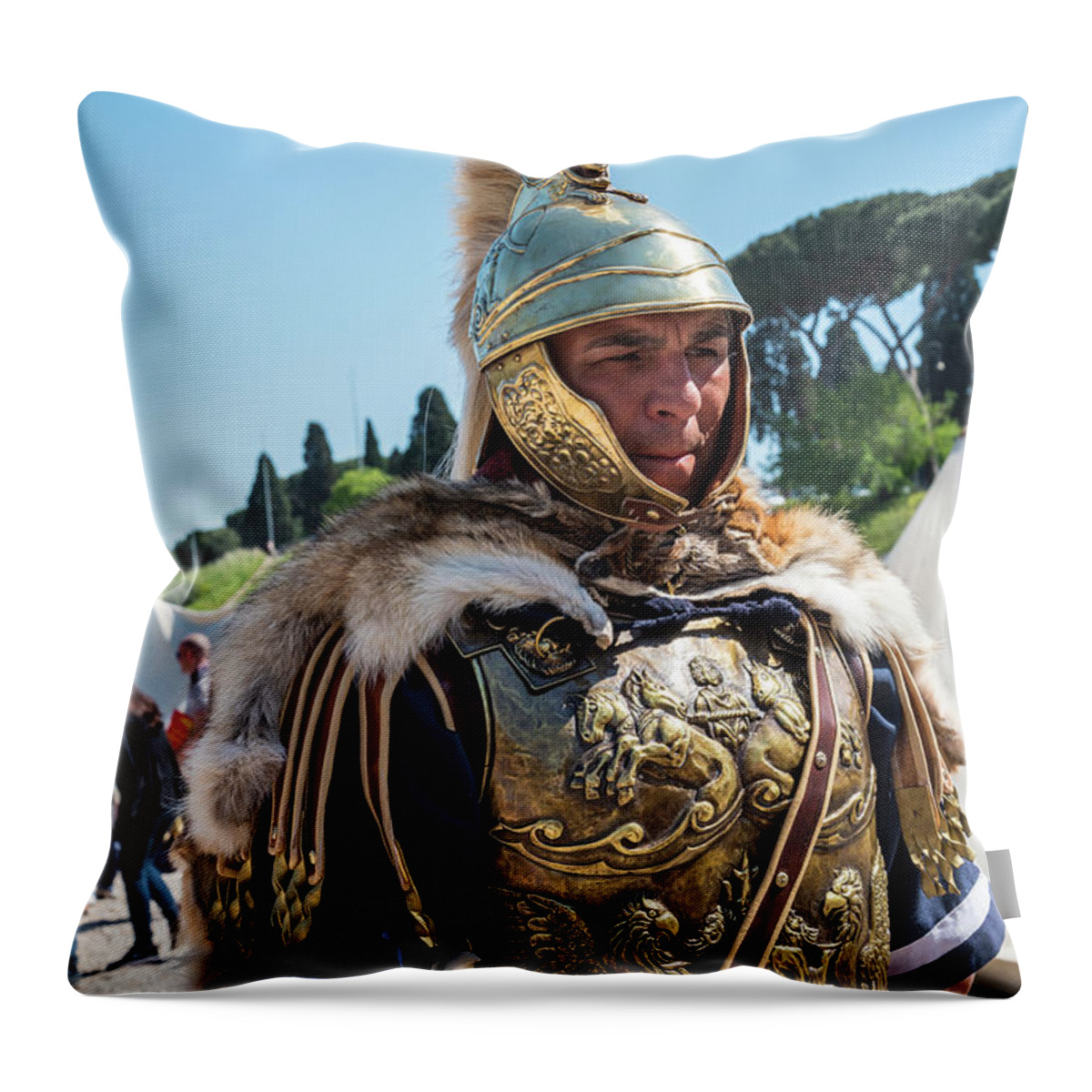 Roman Legion Pride Throw Pillow featuring the photograph Roman Legion Pride by Brenda Kean