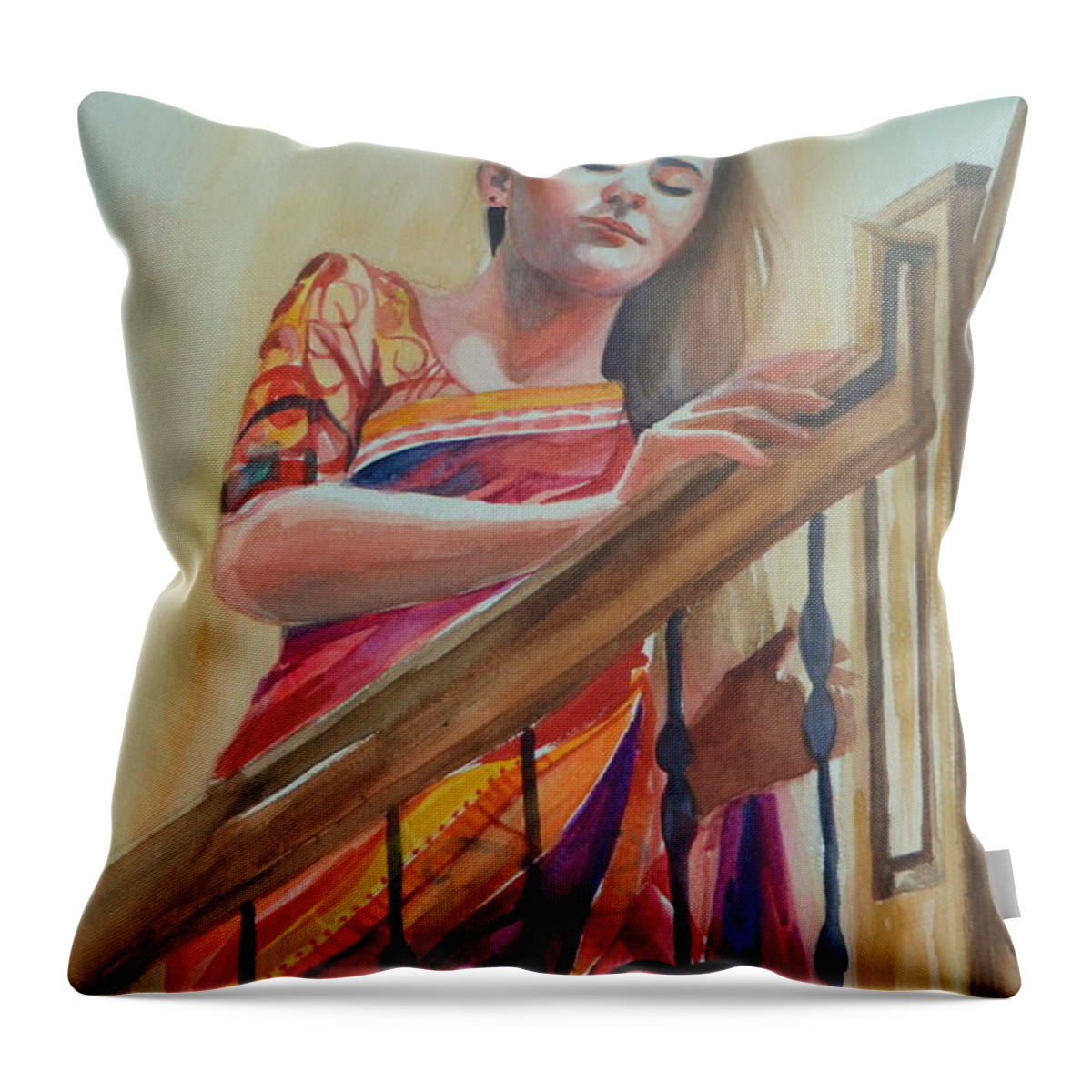 Romance Throw Pillow featuring the drawing Romance is in the air by Parag Pendharkar